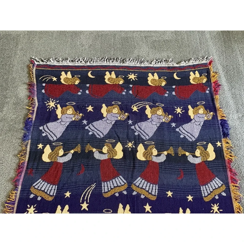 Crown Crafts Flying Angels Stars Halo's Woven Throw blanket 45